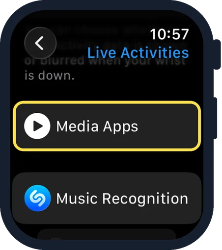 Apple Watch screen: Decide for single kinds of apps