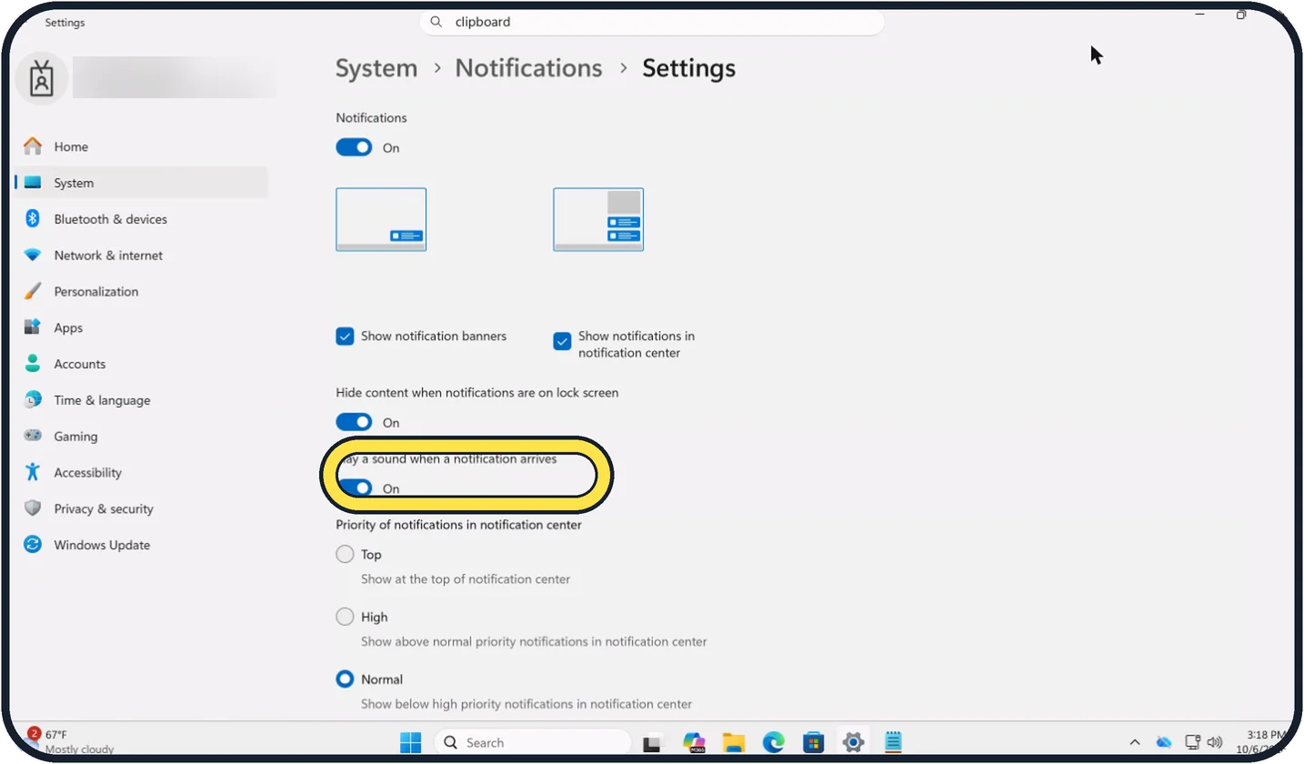 Windows screenshot: Turn off the sound