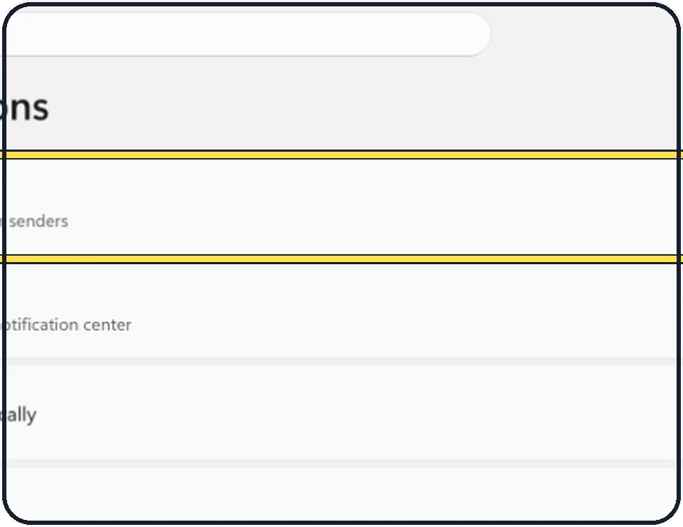 Windows screenshot: Or switch all notifications off