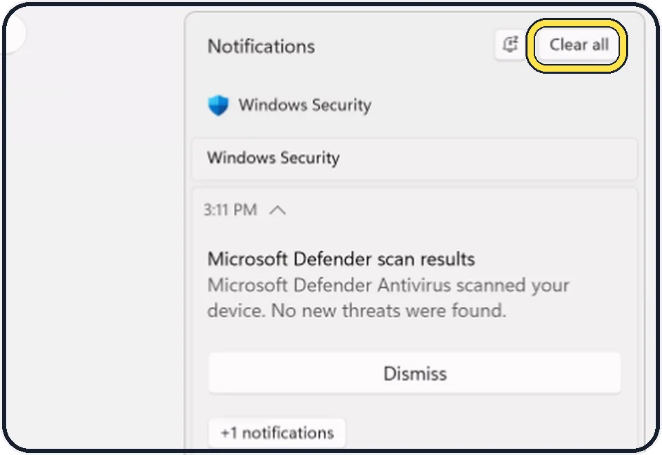 Windows screenshot: Clear what is already there