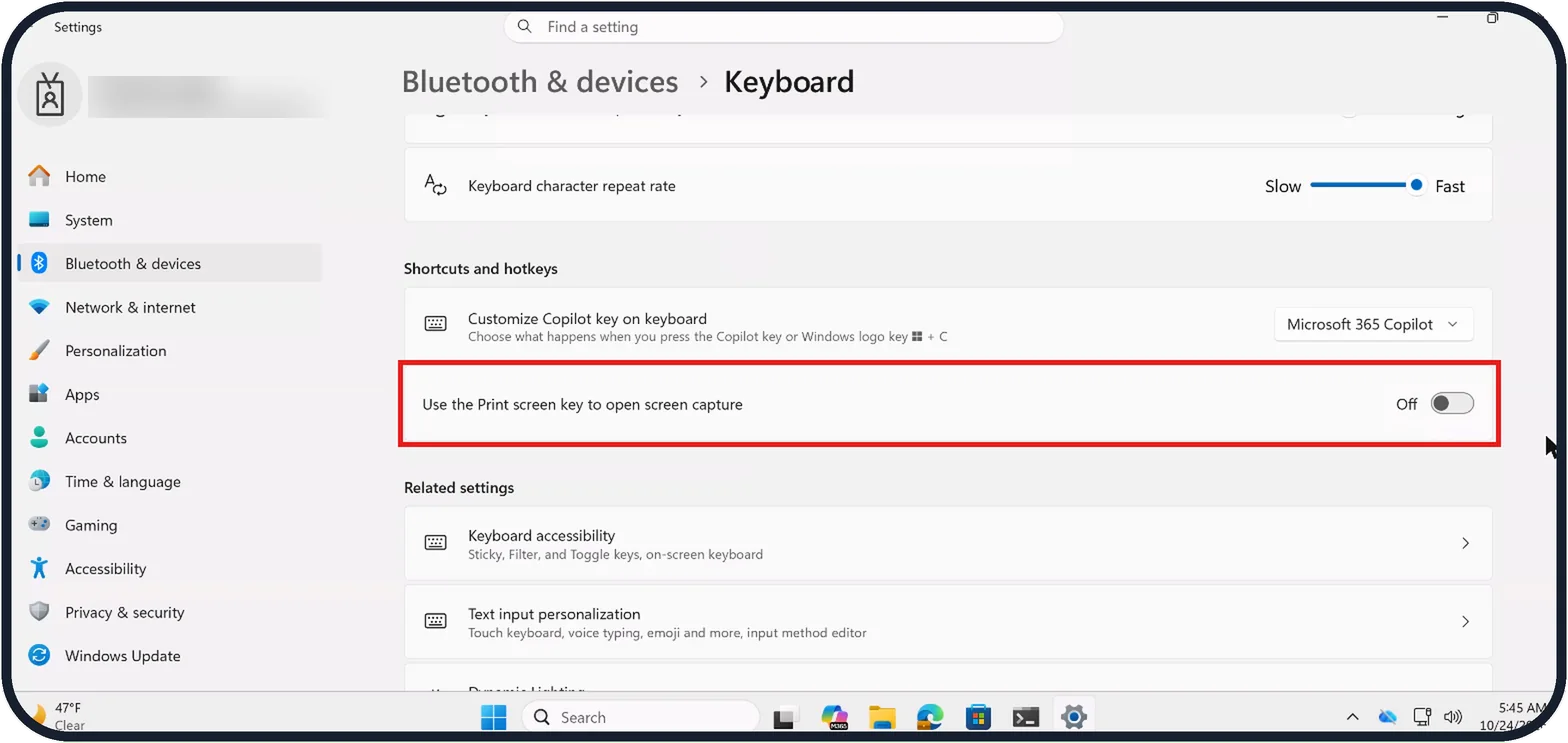 Windows screenshot: Switch it off
