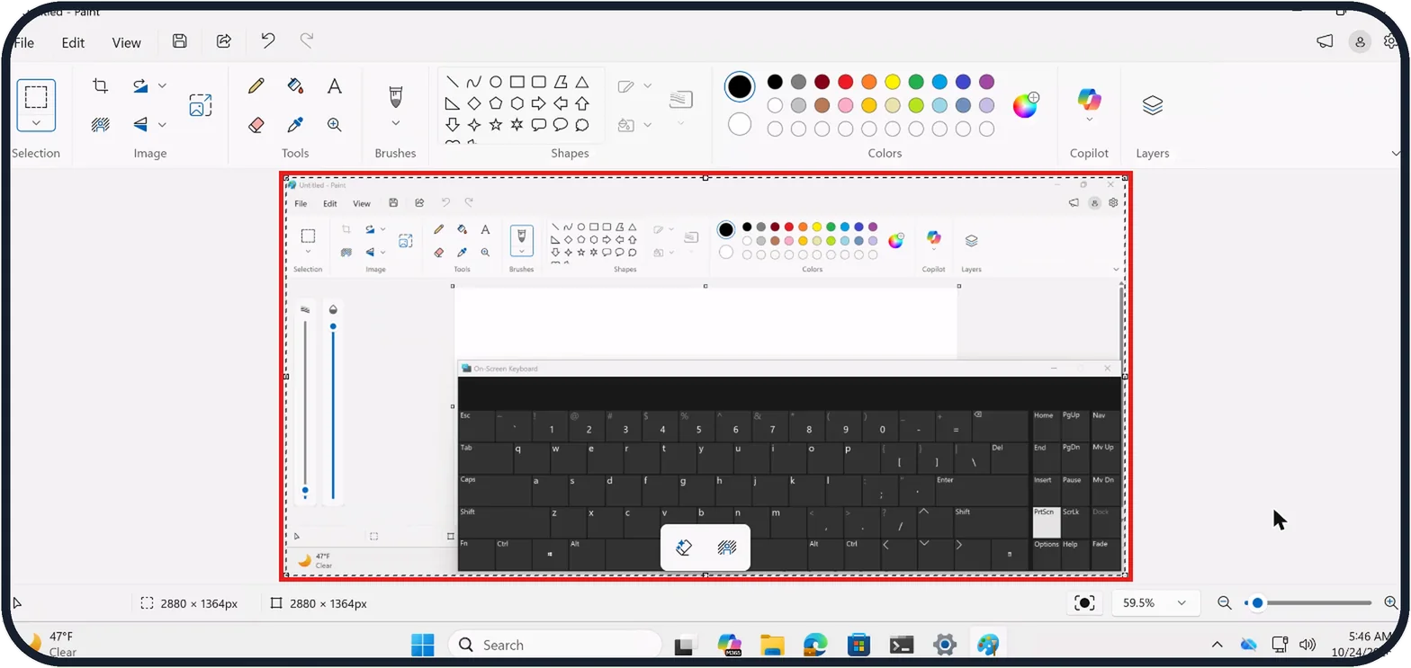 Windows screenshot: Test the key