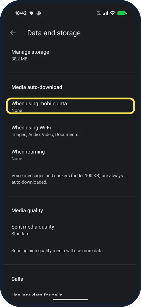 Android screenshot: Check the row