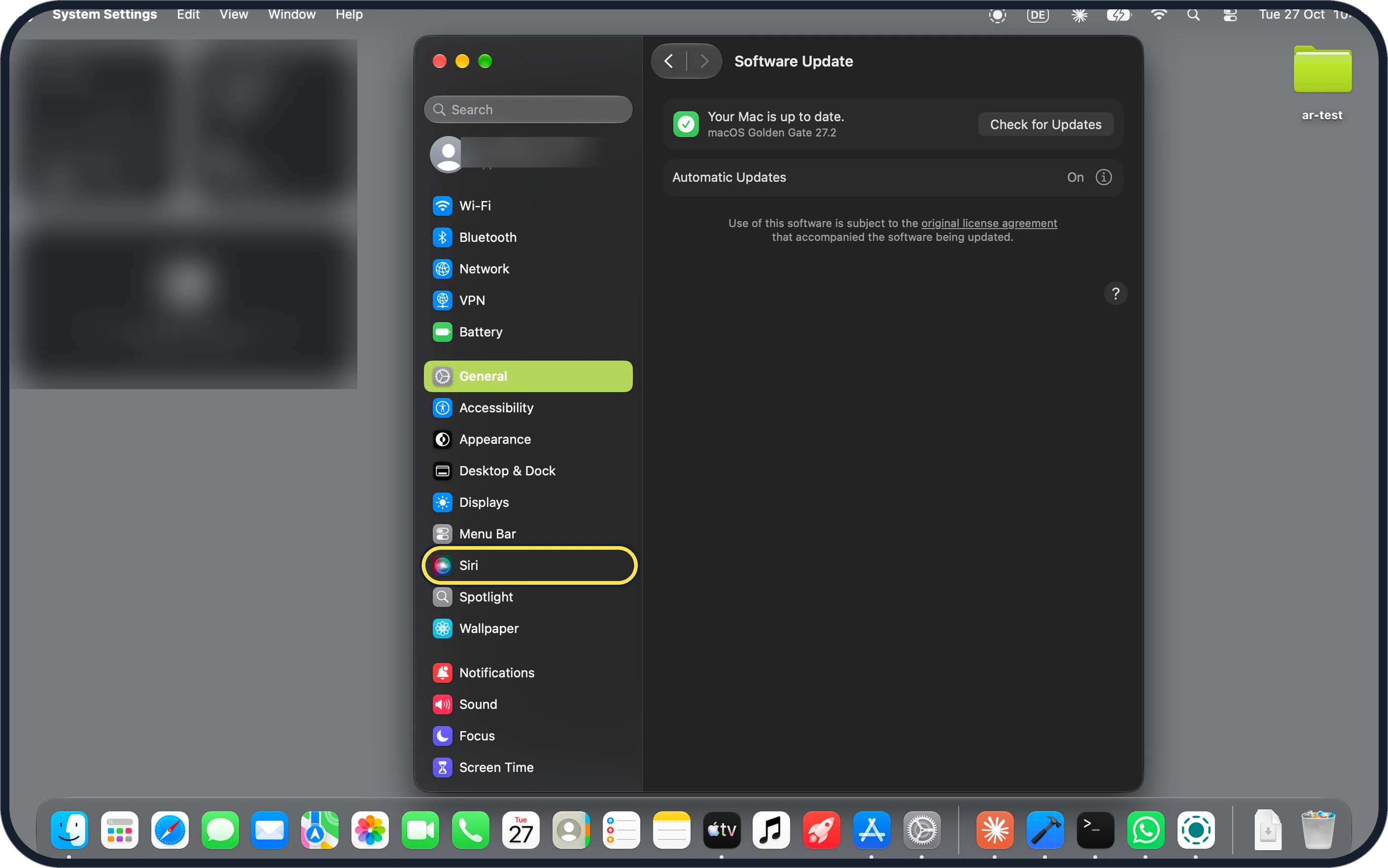 Mac screenshot: Click Siri in the sidebar