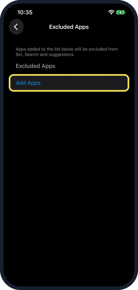 iPhone screen: Tap Add Apps