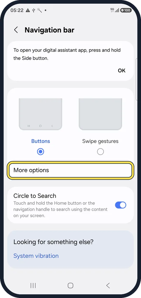 Android screenshot: Change the button order