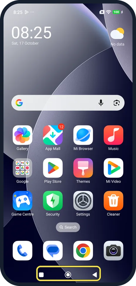 Android screenshot: See the buttons