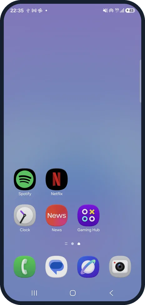 Android screenshot: Samsung Galaxy: check the buttons