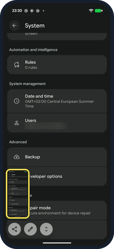 Screenshot from the guide: How to take a screenshot or a scrolling screenshot on a Google Pixel (Android 17)