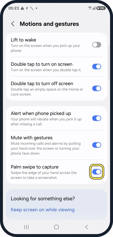 Android screenshot: Switch it on