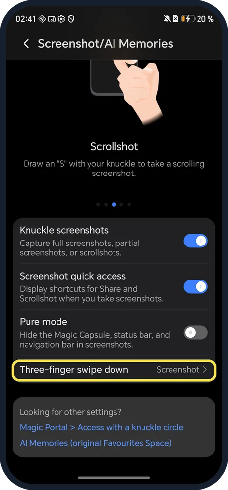 Android screenshot: Check the row