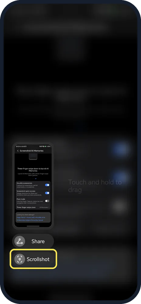 Android screenshot: Take the screenshot