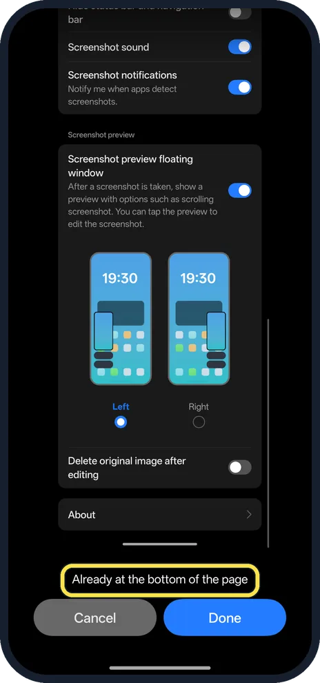 Android screenshot: Take a scrolling screenshot