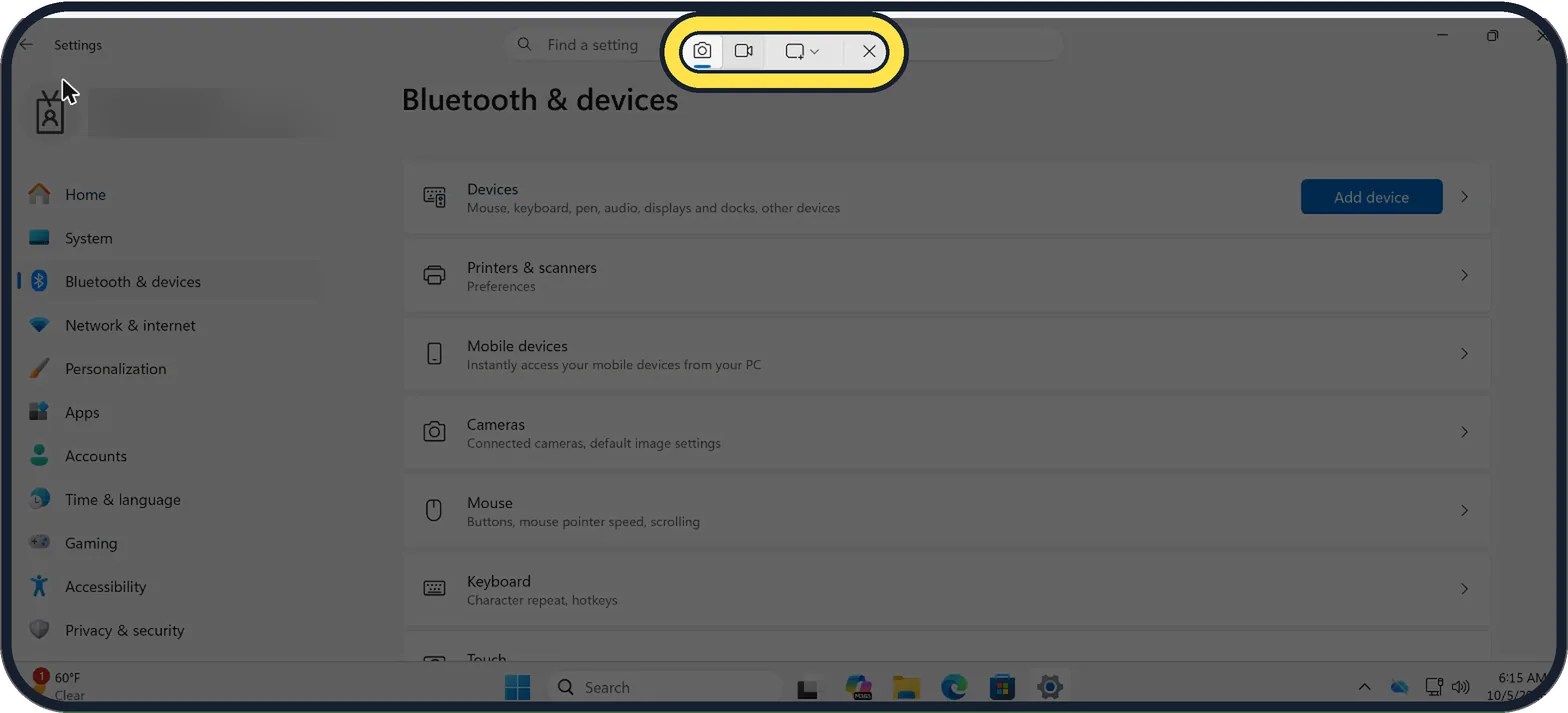 Screenshot from the guide: How to take a screenshot on Windows 11