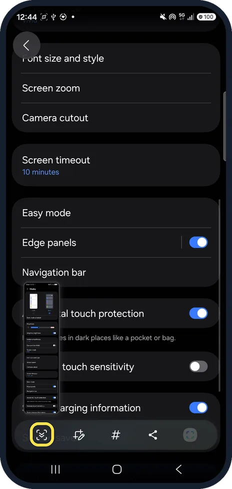 Android screenshot: Tap it again for more