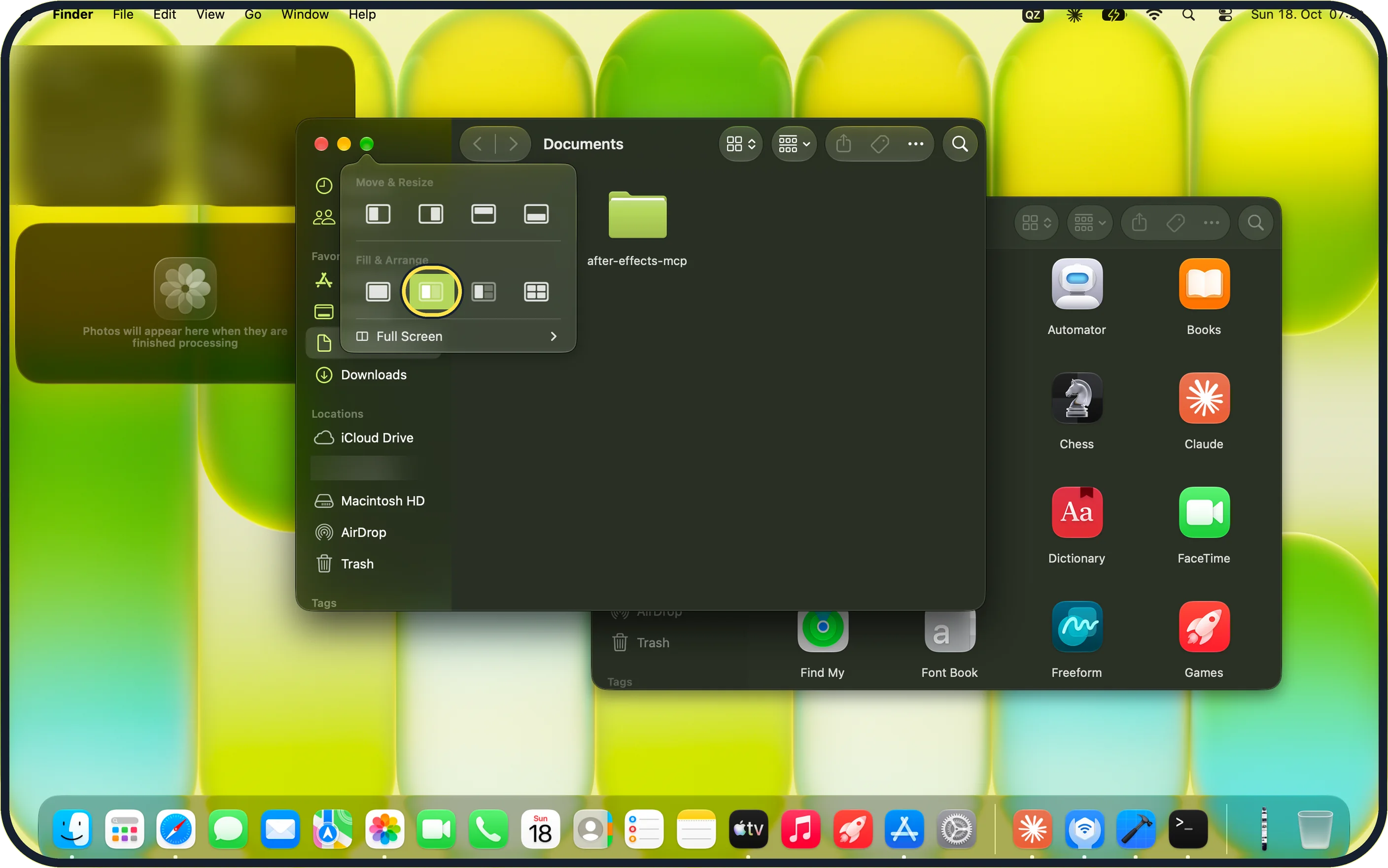 Mac screenshot: Choose a layout