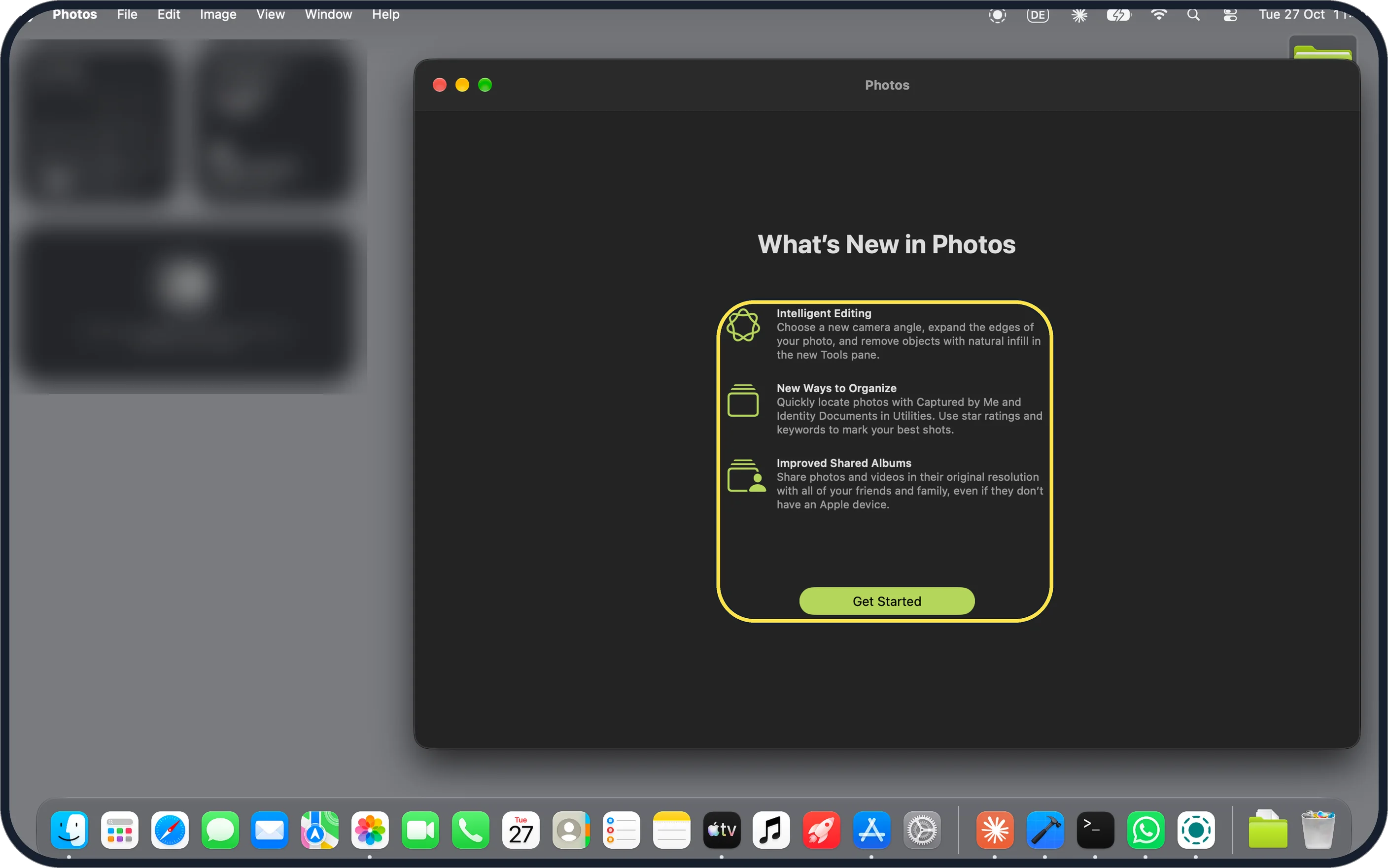 Mac screenshot: Or open Photos