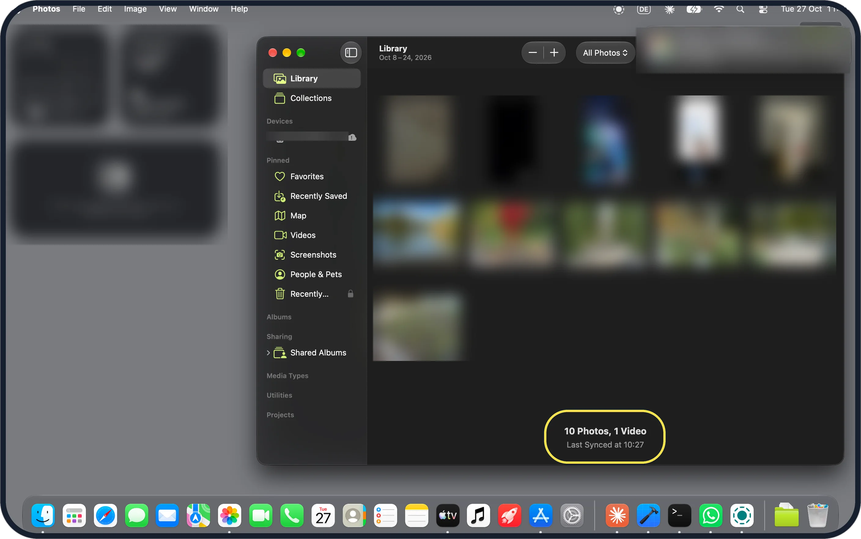 Mac screenshot: With iCloud Photos, they are already there