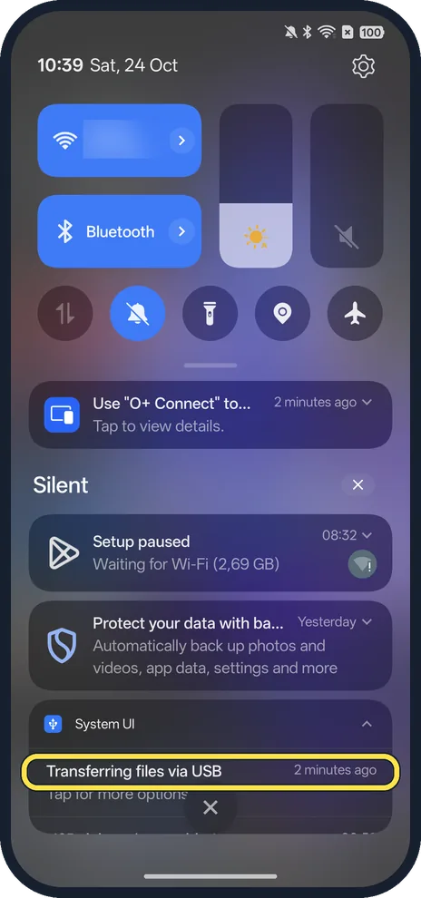 Android screenshot: Check the notification