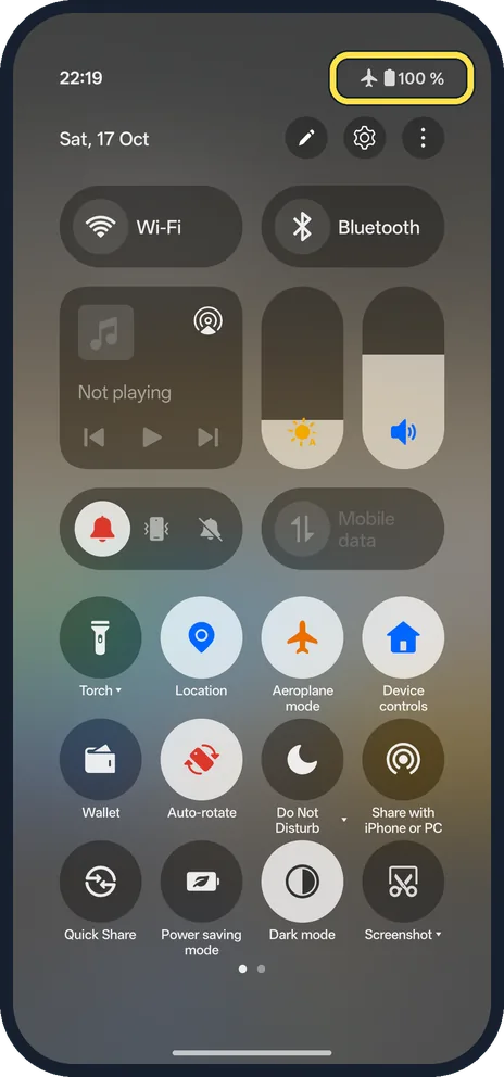 Android screenshot: Check the status bar