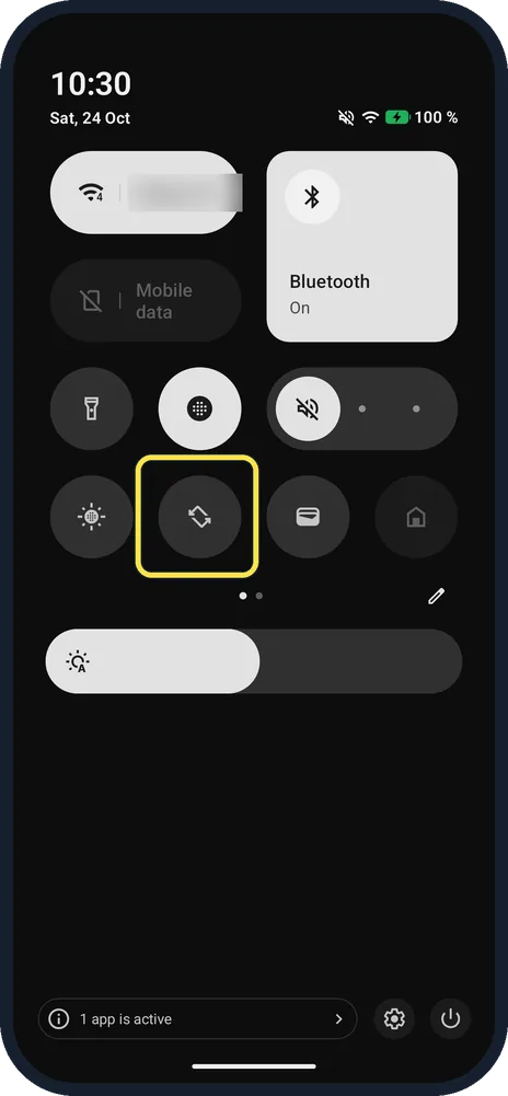 Android screenshot: Tap Auto-rotate