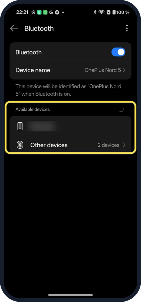 Android screenshot: Pair a device