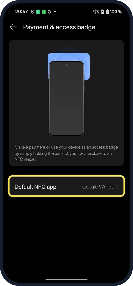 Android screenshot: Check the payment app
