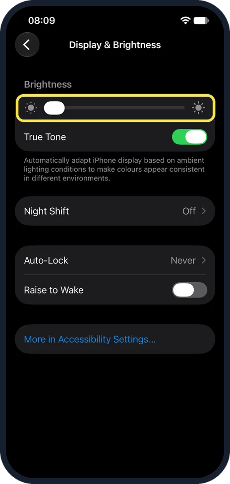iPhone screen: Set the brightness yourself