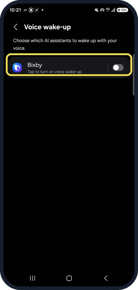 Android screenshot: Check Voice wake-up