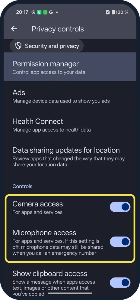Android screenshot: Switch them off