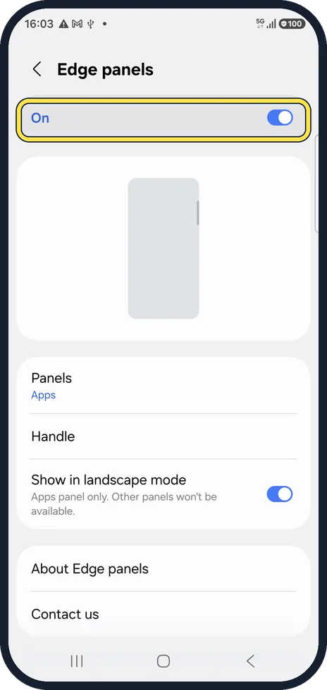 Android screenshot: Switch it off