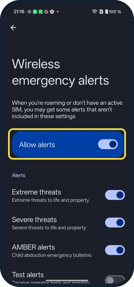 Android screenshot: Or all of them