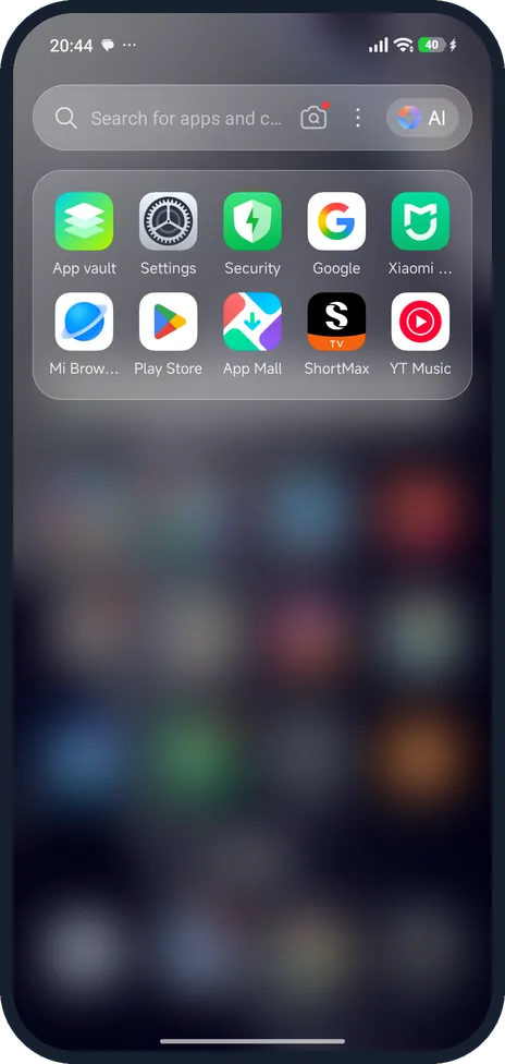 Android screenshot: Check App finder