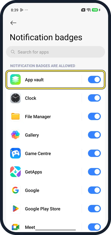 Android screenshot: Turn off an app's badge