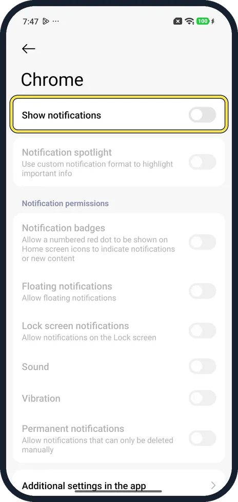 Android screenshot: Or open the app's page