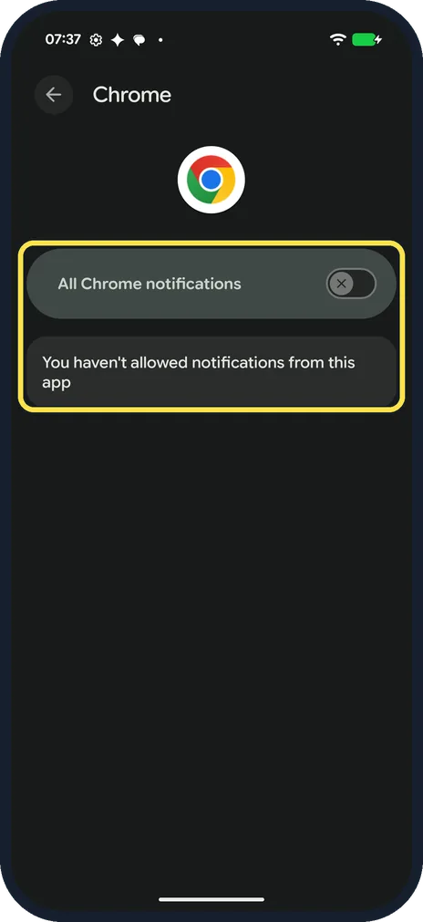 Android screenshot: Or open the app's page