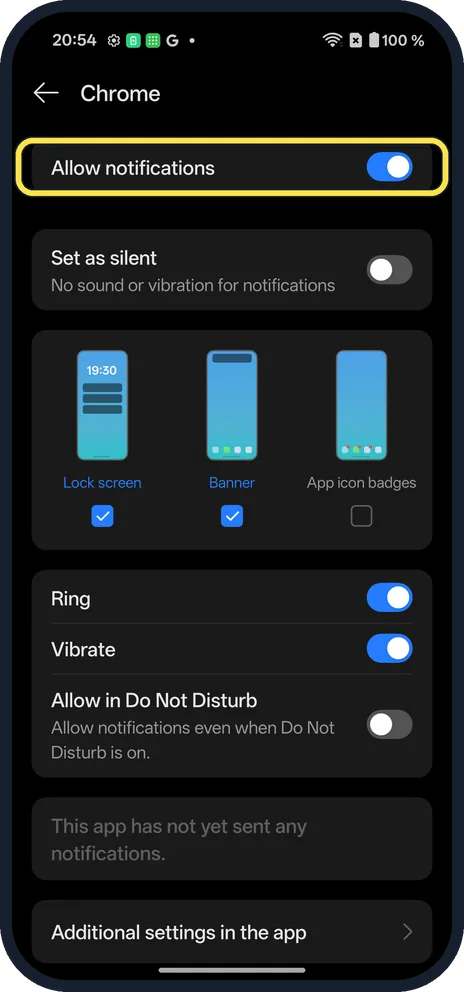 Android screenshot: Or tap the app for more