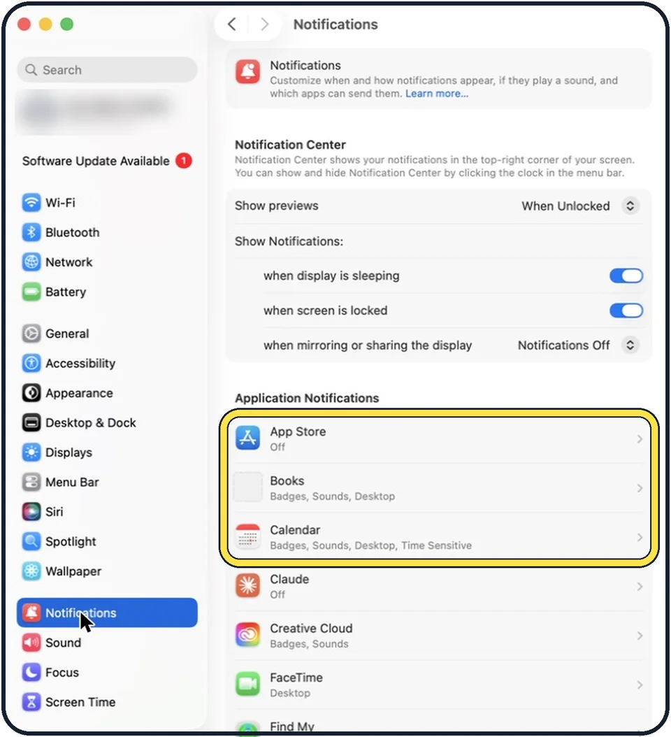 Mac screenshot: Click the app or website