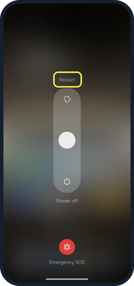 Android screenshot: Swipe up to restart