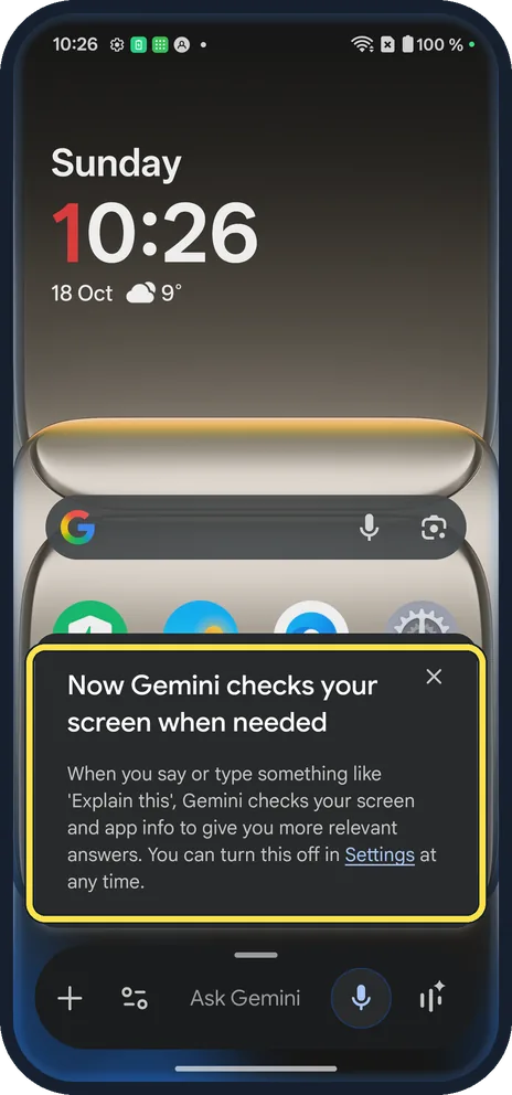 Android screenshot: Holding Power alone?