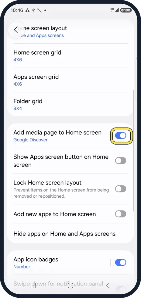 Android screenshot: Switch it off