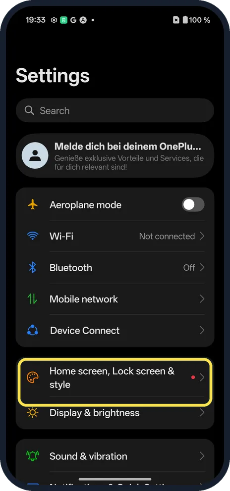 Screenshot from the guide: How to turn on Always-On Display on a OnePlus (OxygenOS 16)