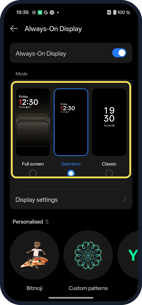 Android screenshot: Pick a mode