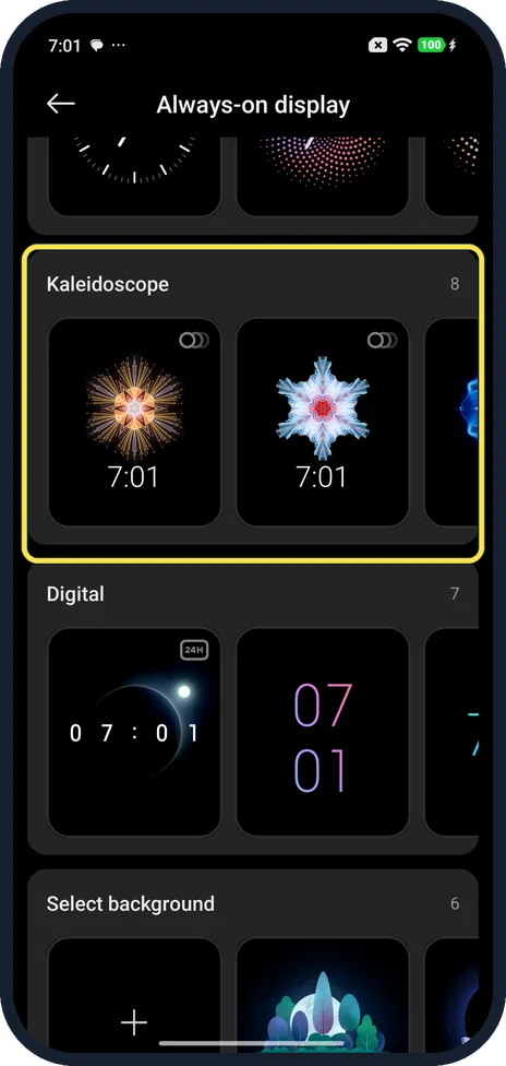 Android screenshot: Pick a style