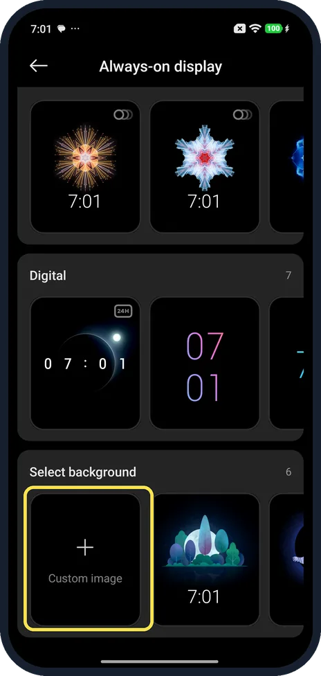 Android screenshot: Or use your own picture