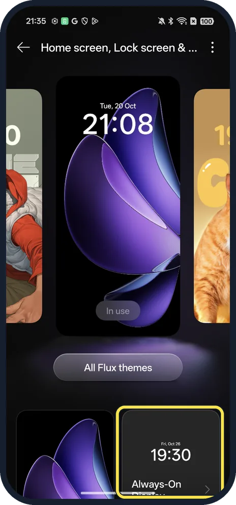Android screenshot: Tap Always-On Display