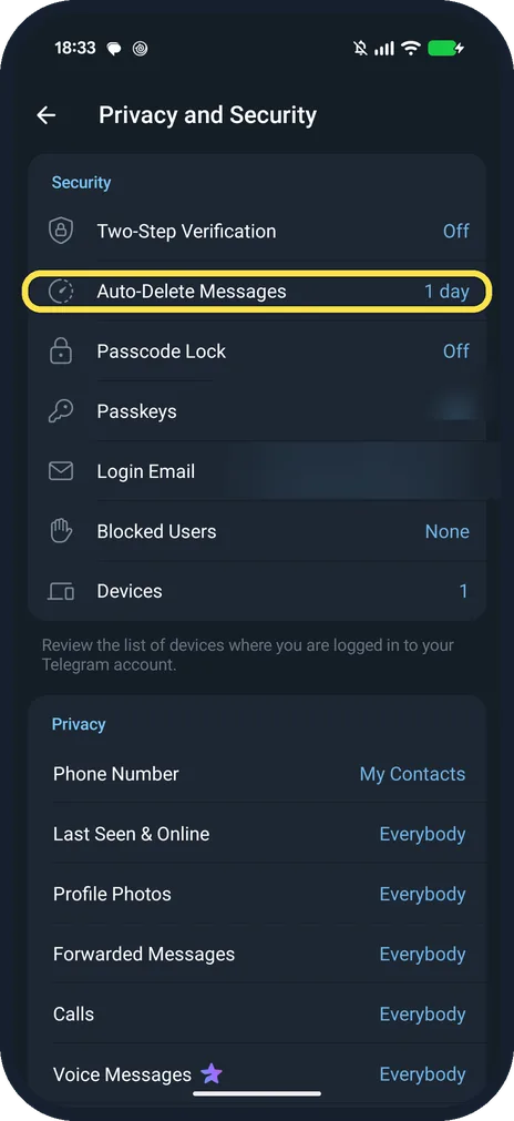 Android screenshot: Check the row