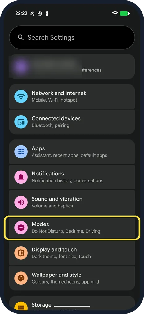 Screenshot from the guide: How to turn on Bedtime mode on Android
