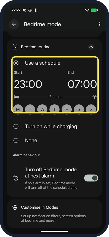 Android screenshot: Turn it on now, if you like