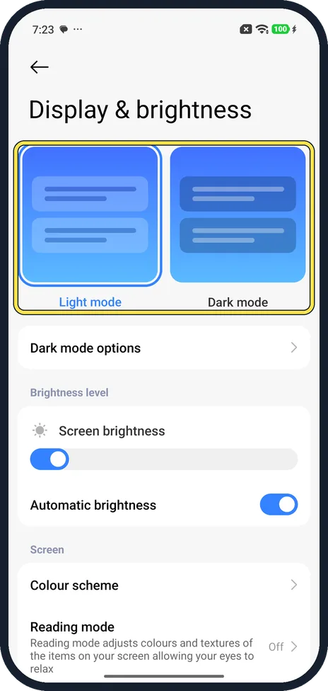 Screenshot from the guide: How to turn on dark mode on a Xiaomi phone (HyperOS 3)
